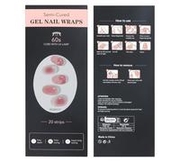 MOTIBACK Lot de 20 films autocollants en gel semi-durcis UV français, durée de vie jusqu'à 2 semaines, pour ongles naturels, gel, acrylique et shellac (cerise)