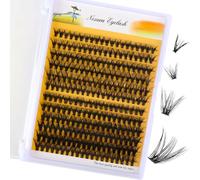 MOTIBACK Lot de 240 extensions de cils 9-14 mm C Curl DIY - Cils en grappe naturels, 2 styles pour la maison (30P + 40P)