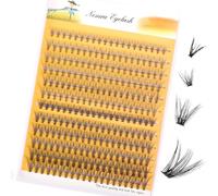 MOTIBACK Lot de 240 extensions de cils 9-14 mm C Curl DIY - Cils en grappe naturels, 2 styles pour la maison (10P + 20P)