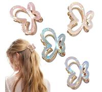 MOTIBACK Lot de 3 barrettes à cheveux en forme de papillon français en acétate - Accessoires de coiffure pour filles et femmes (trois couleurs)