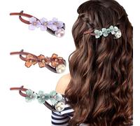 MOTIBACK Lot de 3 pinces à cheveux en acétate français - 10,5 cm - Accessoire de coiffure pour femmes et filles (trois couleurs)