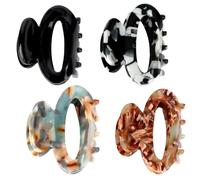 MOTIBACK Lot de 4 pinces à cheveux à l'acide acétique pour femmes, jolies pinces à griffes de 3,7 cm pour filles, accessoires de cheveux au design français, forte tenue antidérapante, pince en écaille