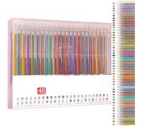 MOTIBACK Lot de 48 stylos gel pailletés pour adultes et enfants pour marquage, dessin, écriture, stylos à bille lumineux à paillettes pour filles