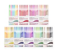 MOTIBACK Lot de 54 stylos à encre gel acrylique | 9 x 6 stylos colorés avec pointe fine de 1 mm pour peindre, écrire et marquer | Articles de papeterie et de journalisation de qualité supérieure