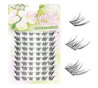 MOTIBACK Lot de 60 extensions de cils Fox Eye Cluster - 10 à 13 mm - Pour des looks naturels à volumineux - Pour le quotidien et les fêtes