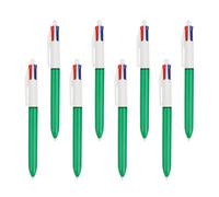 MOTIBACK Lot de 8 stylos à bille multicolores de 1,0 mm pour le bureau, le bureau à domicile ou l'école (vert foncé)