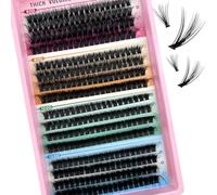 MOTIBACK Lot d'extensions de cils, 14 rangées de cils volumineux (60D/80D/100D/120D), 12-18 mm et 10-16 mm, kit d'extension de cils ondulés en D DIY pour un look professionnel