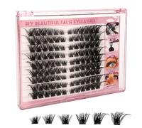 MOTIBACK Lot d'extensions de cils naturels Cross Fox pour un look œil de chat, avec bande fine, légères et réutilisables, pour un regard naturel