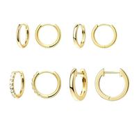 MOTIBACK Petites boucles d'oreilles dorées pour femmes, idéales pour les piercings cartilagineux, multiples, légères, fines, élégantes et modernes dans un style à clip