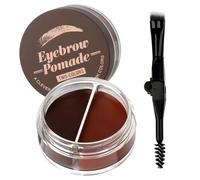 MOTIBACK Pommade à sourcils, 2 en 1, couleur et gel de formulation, pinceau pliable double face, crème à sourcils imperméable marron et marron foncé (5 g chacune)