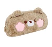 MOTIBACK Trousse à crayons en peluche douce avec adorable petit ours - Cadeau pour enfants - Élégante trousse à crayons pour papeterie et accessoires - Pour l'école et les loisirs - Marron