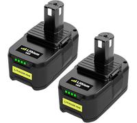 Moticett 2 Pièces 5.5Ah Batterie de Rechange pour Ryobi 18V Lithium-ION P108 Compatible pour Ryobi RB18L50 RB18L40 RB18L25 BPL-1815 BPL-1820G P104 P105 P107 avec Affichage LED
