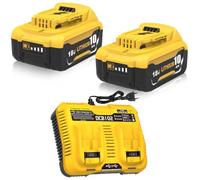 Moticett 2 X 10,0Ah de Rechange Batterie pour Dewalt 18V DCB184 DCB180 DCB181 DCB182 + 10,8~20 V 3 A DCB102 pour Dewalt Chargeur (Blanc)