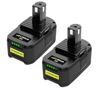 Moticett 2 x 18 V 5.5 Ah Batterie de Rechange pour Ryobi 18 V Compatible avec la Batterie pour Ryobi 18V RB18L50 RB18L40 RB18L25 RB18L15 P108 P107 P122 P104 P105 P102 P103 avec Indicateur LED