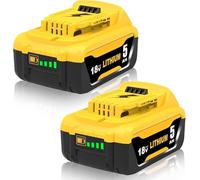 Moticett 2X 18V 5000mAh Batterie de Remplacement pour Dewalt 18V DCB184 DCB184B-XJ DCB183 DCB183-XJ DCB182 DCB182-XJ DCB181 DCB181-XJ DCB185-XE (Jaune)