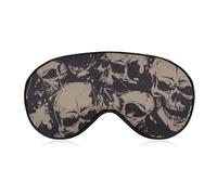 Motif (436) Masque de sommeil compatible avec Cool Skulls Head Masque de sommeil pour femmes et hommes Bandeau de nuit, cache-yeux bloquant la lumière de luxe avec sangle réglable pour voyage, sieste,