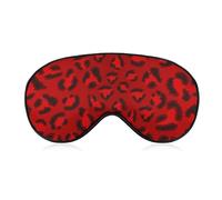 Motif (438) Masque de sommeil pour les yeux compatible avec la texture de la peau de girafe et de léopard rouge pour femmes et hommes, masque de sommeil bloquant la lumière, masque de sommeil respiran