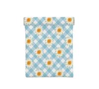 Motif à Carreaux Bleu Fleurs Marguerites rétro, Sac de Rangement pour Femmes, Portefeuille supérieur à Presser, Petit Porte-Monnaie, Pochette de Changement