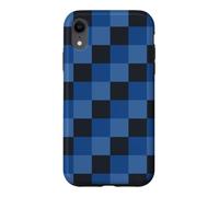 Motif à Carreaux Bleu/Noir #256 Coque pour iPhone XR