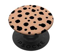 Motif à Pois Beige Neutre Minimal avec Taches d'animaux PopSockets PopGrip Adhésif