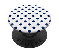Motif à Pois Blancs et Bleu Marine PopSockets PopGrip Adhésif