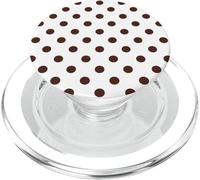 Motif à Pois Blancs et Marron PopSockets PopGrip pour MagSafe