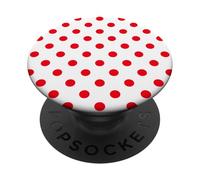 Motif à Pois Blancs et Rouges - Esthétique - Joli Motif à Pois PopSockets PopGrip Adhésif