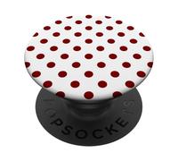 Motif à Pois Blancs et Rouges foncés PopSockets PopGrip Adhésif