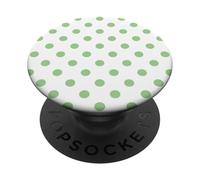 Motif à Pois Blancs et Vert Clair PopSockets PopGrip Adhésif