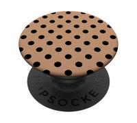 Motif à Pois Marron Clair et Noir PopSockets PopGrip Adhésif