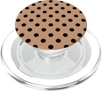 Motif à Pois Marron Clair et Noir PopSockets PopGrip pour MagSafe
