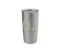 Motif à rayures arc-en-ciel Funny Six Seven 6 7 Meme Gobelet isotherme en acier inoxydable double paroi