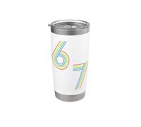 Motif à rayures arc-en-ciel Funny Six Seven 6 7 Meme Gobelet isotherme en acier inoxydable double paroi