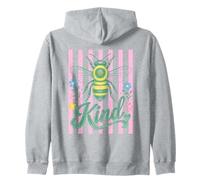 Motif Abeille et Fleurs à Rayures Verticales Sweat à Capuche