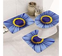 Motif Abeilles en Forme De Cœur Fleuri Tapis De Bain 3 Pièces Absorbant Tapis De Toilette Doux Carpettes De Toilette pour Douche Intérieur Maison