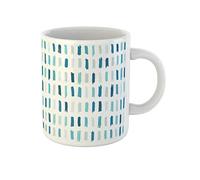 Motif Abstrait Bleu À La Main, Traits Rayés, Gribouillage Enfantin Tasse À Café Unique Mug Drôle Tasse À Thé Idée Cadeau Pour Pâques Noël Anniversaire 330Ml
