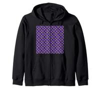 Motif Abstrait des années 80 - Bleu Lilas sur Gris Sweat à Capuche
