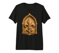 Motif Abstrait Fleur de Lis Heraldique Oeuvre d'art T-Shirt Haut de Gamme
