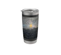 Motif abstrait jaune étoilé mystique cosmique céleste Gobelet isotherme en acier inoxydable double paroi