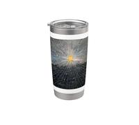 Motif abstrait jaune étoilé mystique cosmique céleste Gobelet isotherme en acier inoxydable double paroi