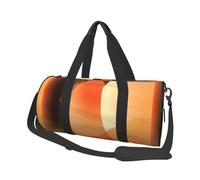 Motif Abstrait Orange et Marron, Sac de Voyage de Grande capacité, Sac à Main Rond, Sac de Voyage de Sport, fourre-Tout, Sac de Fitness