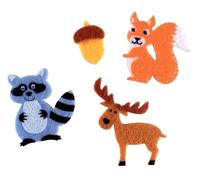 Stickers adhésifs animaux de la forêt - feutrine - 17 pièces - de 2,5 à 4 cm
