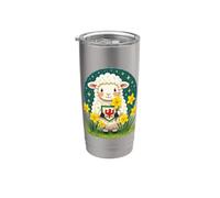 Motif agneau gallois mignon St David Gobelet isotherme en acier inoxydable double paroi
