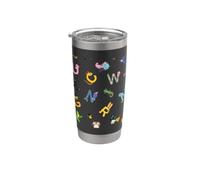 Motif alphabet rétro pour la rentrée des classes Gobelet isotherme en acier inoxydable double paroi