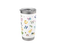 Motif alphabet rétro pour la rentrée des classes Gobelet isotherme en acier inoxydable double paroi