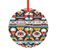 Motif amérindien - Décoration ronde - Pendentif traditionnel à suspendre pour Noël