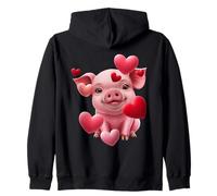 Motif Amour de la Saint-Valentin pour Les Amis et la Famille, Porcinet Sweat à Capuche