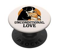 Motif Amour inconditionnel pour Chien et Chat pour Homme et Femme PopSockets PopGrip Adhésif
