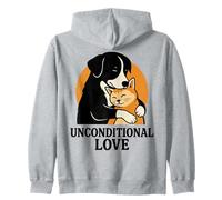 Motif Amour inconditionnel pour Chien et Chat pour Homme et Femme Sweat à Capuche