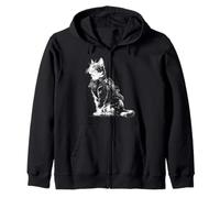 Motif Amoureux des Chats Samouraï drôle Sweat à Capuche